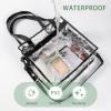imageBAGAIL Clear bags Stadium Approved Clear Tote Bag with Zipper Closure Crossbody Messenger Shoulder Bag with Adjustable StrapBlack