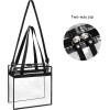 imageBAGAIL Clear bags Stadium Approved Clear Tote Bag with Zipper Closure Crossbody Messenger Shoulder Bag with Adjustable StrapBlack