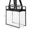 imageBAGAIL Clear bags Stadium Approved Clear Tote Bag with Zipper Closure Crossbody Messenger Shoulder Bag with Adjustable StrapBlack Two Pack