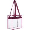 imageBAGAIL Clear bags Stadium Approved Clear Tote Bag with Zipper Closure Crossbody Messenger Shoulder Bag with Adjustable StrapBurgundy