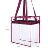 imageBAGAIL Clear bags Stadium Approved Clear Tote Bag with Zipper Closure Crossbody Messenger Shoulder Bag with Adjustable StrapBurgundy