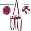 imageBAGAIL Clear bags Stadium Approved Clear Tote Bag with Zipper Closure Crossbody Messenger Shoulder Bag with Adjustable StrapBurgundy