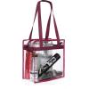 imageBAGAIL Clear bags Stadium Approved Clear Tote Bag with Zipper Closure Crossbody Messenger Shoulder Bag with Adjustable StrapBurgundy