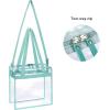 imageBAGAIL Clear bags Stadium Approved Clear Tote Bag with Zipper Closure Crossbody Messenger Shoulder Bag with Adjustable StrapDusty Blue