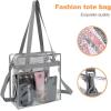 imageBAGAIL Clear bags Stadium Approved Clear Tote Bag with Zipper Closure Crossbody Messenger Shoulder Bag with Adjustable StrapGrey