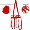 imageBAGAIL Clear bags Stadium Approved Clear Tote Bag with Zipper Closure Crossbody Messenger Shoulder Bag with Adjustable StrapRed