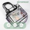 imageBAGAIL Clear bags Stadium Approved Clear Tote Bag with Zipper Closure Crossbody Messenger Shoulder Bag with Adjustable StrapRetro Wave