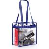 imageBAGAIL Clear bags Stadium Approved Clear Tote Bag with Zipper Closure Crossbody Messenger Shoulder Bag with Adjustable StrapRoyal Blue