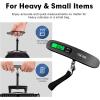 imageBAGAIL Digital Luggage Scale 110lbs Hanging Baggage Scale with Backlit LCD Display Portable Suitcase Weighing Scale Travel Luggage Weight Scale with Hook Strong Straps for TravelersBlackSilver