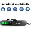 imageBAGAIL Digital Luggage Scale 110lbs Hanging Baggage Scale with Backlit LCD Display Portable Suitcase Weighing Scale Travel Luggage Weight Scale with Hook Strong Straps for TravelersBlackSilver