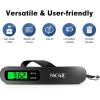 imageBAGAIL Digital Luggage Scale 110lbs Hanging Baggage Scale with Backlit LCD Display Portable Suitcase Weighing Scale Travel Luggage Weight Scale with Hook Strong Straps for TravelersBlack
