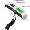imageBAGAIL Digital Luggage Scale 110lbs Hanging Baggage Scale with Backlit LCD Display Portable Suitcase Weighing Scale Travel Luggage Weight Scale with Hook Strong Straps for TravelersAsh SilverTemp