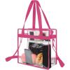 imageBAGAIL Clear bags Stadium Approved Clear Tote Bag with Zipper Closure Crossbody Messenger Shoulder Bag with Adjustable StrapFushcia