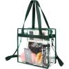 imageBAGAIL Clear bags Stadium Approved Clear Tote Bag with Zipper Closure Crossbody Messenger Shoulder Bag with Adjustable StrapGreen