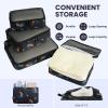 imageBAGAIL 8 Set9 Set Packing Cubes Luggage Packing Organizer for Travel Suitcase Packing Bags for Travel AccessoriesBlack Flamingo