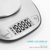 imageBAGAIL BASICS Electronic Kitchen Scale Premium Large Display Backing Scale Wet and Dry Food Weighing Scale with Stainless Steel Mixing Bowl  5kgSilverBowl