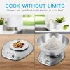 imageBAGAIL BASICS Electronic Kitchen Scale Premium Large Display Backing Scale Wet and Dry Food Weighing Scale with Stainless Steel Mixing Bowl  5kgSilverBowl