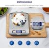 imageBAGAIL BASICS Electronic Kitchen Scale Premium Large Display Backing Scale Wet and Dry Food Weighing Scale with Stainless Steel Mixing Bowl  5kgSilver