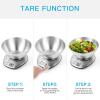imageBAGAIL BASICS Electronic Kitchen Scale Premium Large Display Backing Scale Wet and Dry Food Weighing Scale with Stainless Steel Mixing Bowl  5kgSilverBowl