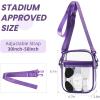 imageBAGAIL Clear Bag Stadium Approved Crossbody Shoulder Messenger Clear Purse with Adjustable Strap02purple