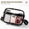 imageBAGAIL Clear Bag Stadium Approved Crossbody Shoulder Messenger Clear Purse with Adjustable Strap03black