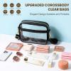 imageBAGAIL Clear Bag Stadium Approved Crossbody Shoulder Messenger Clear Purse with Adjustable Strap03black