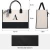 imageBAGAIL Initial Canvas Tote Bag Personalized Birthday Gifts for Women Beach Bag for Teacher Friends Mom WeddingA