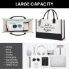 imageBAGAIL Initial Canvas Tote Bag Personalized Birthday Gifts for Women Beach Bag for Teacher Friends Mom WeddingAnd So the Adventure Begins