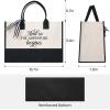 imageBAGAIL Initial Canvas Tote Bag Personalized Birthday Gifts for Women Beach Bag for Teacher Friends Mom WeddingAnd So the Adventure Begins