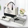 imageBAGAIL Initial Canvas Tote Bag Personalized Birthday Gifts for Women Beach Bag for Teacher Friends Mom WeddingAnd So the Adventure Begins