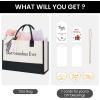 imageBAGAIL Initial Canvas Tote Bag Personalized Birthday Gifts for Women Beach Bag for Teacher Friends Mom WeddingBest Grandma Ever