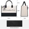 imageBAGAIL Initial Canvas Tote Bag Personalized Birthday Gifts for Women Beach Bag for Teacher Friends Mom WeddingBest Grandma Ever