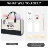 imageBAGAIL Initial Canvas Tote Bag Personalized Birthday Gifts for Women Beach Bag for Teacher Friends Mom WeddingBest Wife Ever