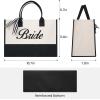 imageBAGAIL Initial Canvas Tote Bag Personalized Birthday Gifts for Women Beach Bag for Teacher Friends Mom WeddingBride