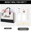 imageBAGAIL Initial Canvas Tote Bag Personalized Birthday Gifts for Women Beach Bag for Teacher Friends Mom WeddingBride