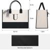 imageBAGAIL Initial Canvas Tote Bag Personalized Birthday Gifts for Women Beach Bag for Teacher Friends Mom WeddingU