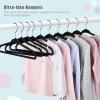imageBAGAIL Kids Velvet Hangers 11 Inches Childrens Clothes Hangers NonSlip Baby Hangers for InfantToddler Ivory50packBlack