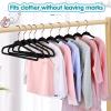 imageBAGAIL Kids Velvet Hangers 11 Inches Childrens Clothes Hangers NonSlip Baby Hangers for InfantToddler Ivory50packBlackRose Gold