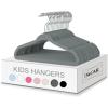 imageBAGAIL Kids Velvet Hangers 11 Inches Childrens Clothes Hangers NonSlip Baby Hangers for InfantToddler Ivory50packGray