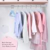 imageBAGAIL Kids Velvet Hangers 11 Inches Childrens Clothes Hangers NonSlip Baby Hangers for InfantToddler Ivory50packLight Blue