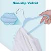 imageBAGAIL Kids Velvet Hangers 11 Inches Childrens Clothes Hangers NonSlip Baby Hangers for InfantToddler Ivory50packLight Blue