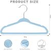 imageBAGAIL Kids Velvet Hangers 11 Inches Childrens Clothes Hangers NonSlip Baby Hangers for InfantToddler Ivory50packLight Blue