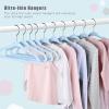 imageBAGAIL Kids Velvet Hangers 11 Inches Childrens Clothes Hangers NonSlip Baby Hangers for InfantToddler Ivory50packLight Blue