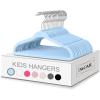 imageBAGAIL Kids Velvet Hangers 11 Inches Childrens Clothes Hangers NonSlip Baby Hangers for InfantToddler Ivory50packLight Blue