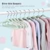 imageBAGAIL Kids Velvet Hangers 11 Inches Childrens Clothes Hangers NonSlip Baby Hangers for InfantToddler Ivory50packLimecream