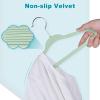 imageBAGAIL Kids Velvet Hangers 11 Inches Childrens Clothes Hangers NonSlip Baby Hangers for InfantToddler Ivory50packLimecream