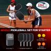 imageBAGAIL Pickleball Paddles USAPA Approved Fiberglass Surface Pickleball Set Lightweight Pickle Ball Rackets with 4 Balls 1 Bag Designed in California for Traction and StabilityGray
