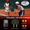 imageBAGAIL Pickleball Paddles USAPA Approved Fiberglass Surface Pickleball Set Lightweight Pickle Ball Rackets with 4 Balls 1 Bag Designed in California for Traction and StabilityGreen