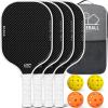 imageBAGAIL Pickleball Paddles USAPA Approved Fiberglass Surface Pickleball Set Lightweight Pickle Ball Rackets with 4 Balls 1 Bag Designed in California for Traction and StabilityWhite