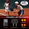 imageBAGAIL Pickleball Paddles USAPA Approved Fiberglass Surface Pickleball Set Lightweight Pickle Ball Rackets with 4 Balls 1 Bag Designed in California for Traction and StabilityGray
